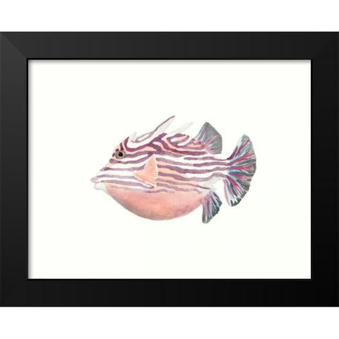 Watercolor Tropical Fish II Black Modern Wood Framed Art Print by McCavitt, Naomi