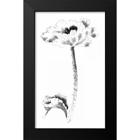 Ink Poppy Black Modern Wood Framed Art Print by Rae, Nan