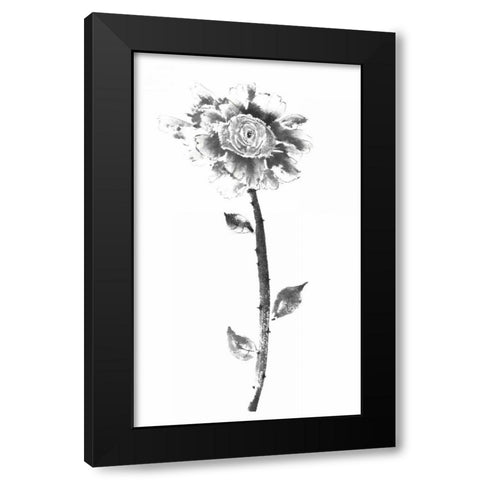 Ink Rose Black Modern Wood Framed Art Print by Rae, Nan