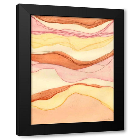 Canyon Cascade II Black Modern Wood Framed Art Print with Double Matting by Lam, Vanna