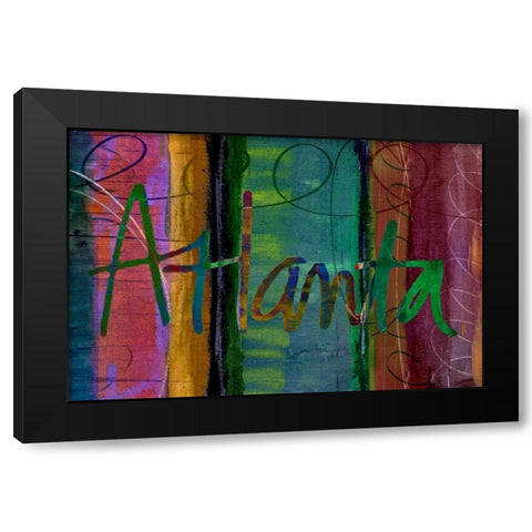 Abstract Atlanta Black Modern Wood Framed Art Print with Double Matting by Jasper, Sisa