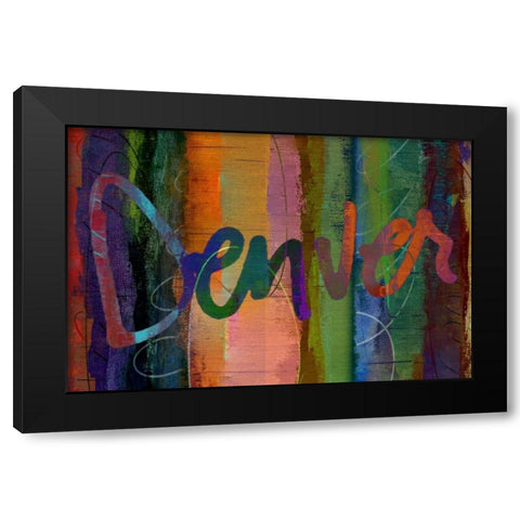 Abstract Denver Black Modern Wood Framed Art Print by Jasper, Sisa
