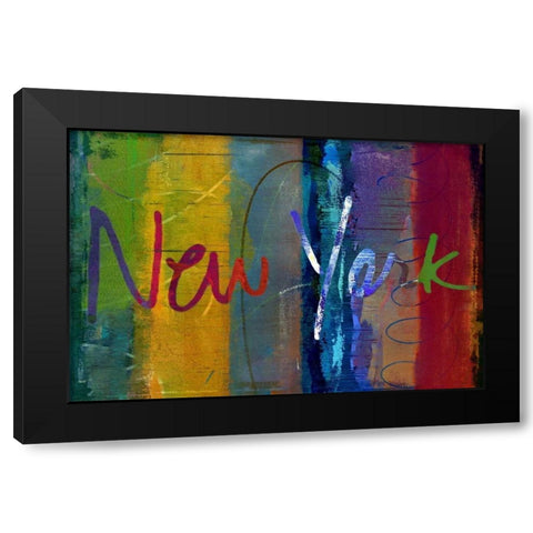 Abstract New York Black Modern Wood Framed Art Print with Double Matting by Jasper, Sisa