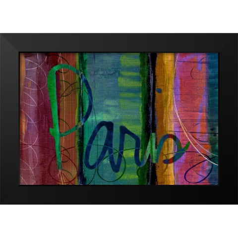 Abstract Paris Black Modern Wood Framed Art Print by Jasper, Sisa