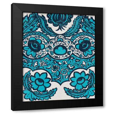 Graphic Damask I Black Modern Wood Framed Art Print by Zarris, Chariklia