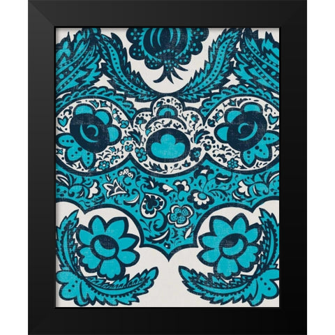 Graphic Damask I Black Modern Wood Framed Art Print by Zarris, Chariklia