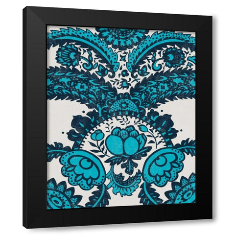 Graphic Damask II Black Modern Wood Framed Art Print with Double Matting by Zarris, Chariklia