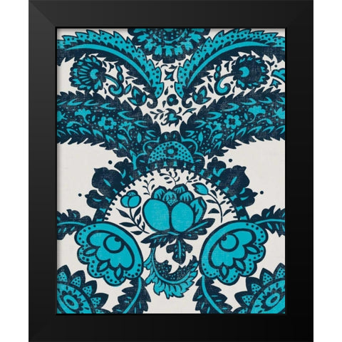 Graphic Damask II Black Modern Wood Framed Art Print by Zarris, Chariklia