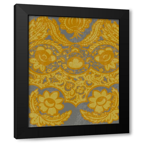 Graphic Damask III Black Modern Wood Framed Art Print by Zarris, Chariklia