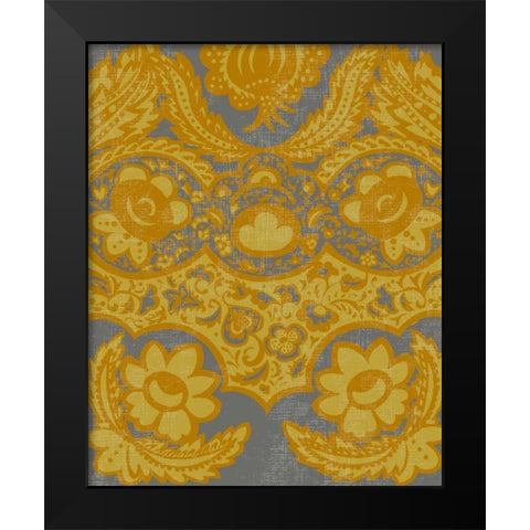 Graphic Damask III Black Modern Wood Framed Art Print by Zarris, Chariklia