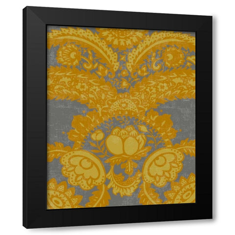 Graphic Damask IV Black Modern Wood Framed Art Print with Double Matting by Zarris, Chariklia