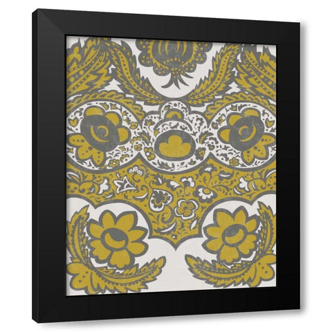 Graphic Damask V Black Modern Wood Framed Art Print by Zarris, Chariklia