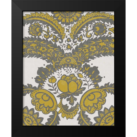 Graphic Damask VI Black Modern Wood Framed Art Print by Zarris, Chariklia