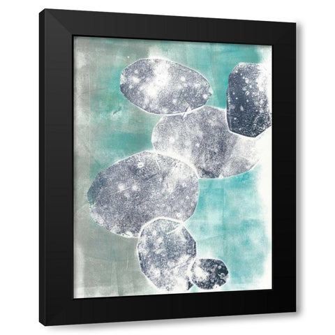 Descending Orbs I Black Modern Wood Framed Art Print with Double Matting by Goldberger, Jennifer