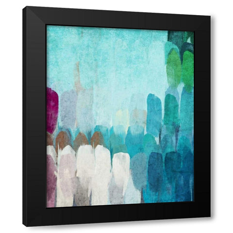 Abstract the Blues II Black Modern Wood Framed Art Print by Orlov, Irena