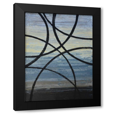 Tangled Loops II Black Modern Wood Framed Art Print with Double Matting by Avondet, Natalie