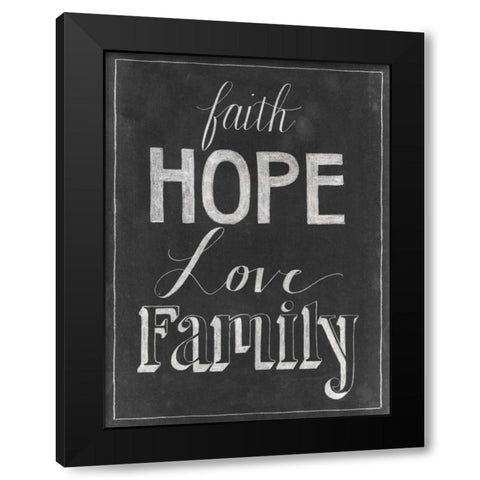 Chalkboard Faith I Black Modern Wood Framed Art Print with Double Matting by Popp, Grace