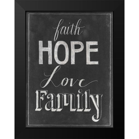 Chalkboard Faith I Black Modern Wood Framed Art Print by Popp, Grace