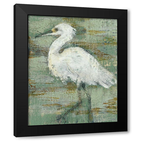 Textured Heron I  Black Modern Wood Framed Art Print by Goldberger, Jennifer