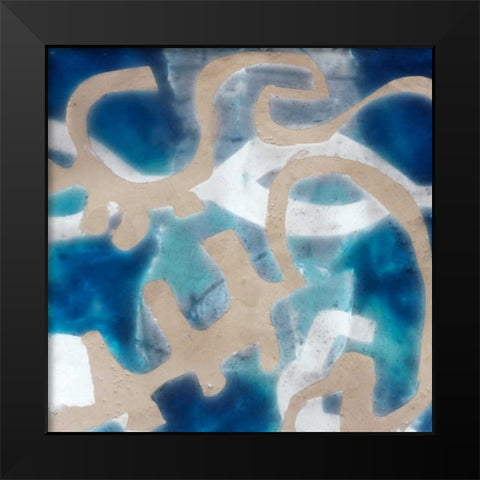 Indigo Tribal I Black Modern Wood Framed Art Print by Goldberger, Jennifer