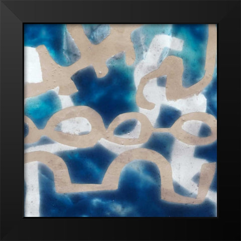 Indigo Tribal II Black Modern Wood Framed Art Print by Goldberger, Jennifer