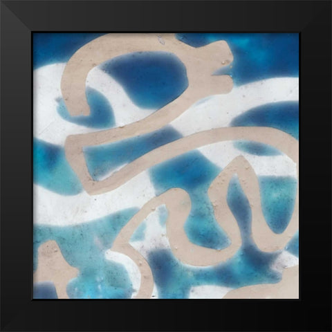 Indigo Tribal III Black Modern Wood Framed Art Print by Goldberger, Jennifer