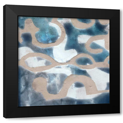 Indigo Tribal IV Black Modern Wood Framed Art Print with Double Matting by Goldberger, Jennifer