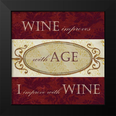 Wine Phrases III Black Modern Wood Framed Art Print by Studio W