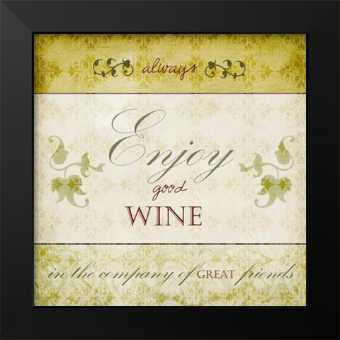 Wine Phrases VI Black Modern Wood Framed Art Print by Studio W