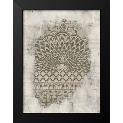 Non-Embellished Aged Indian Mural Black Modern Wood Framed Art Print by McCavitt, Naomi