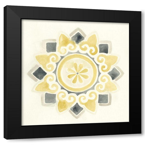 Modern Medallions I Black Modern Wood Framed Art Print by Vess, June Erica