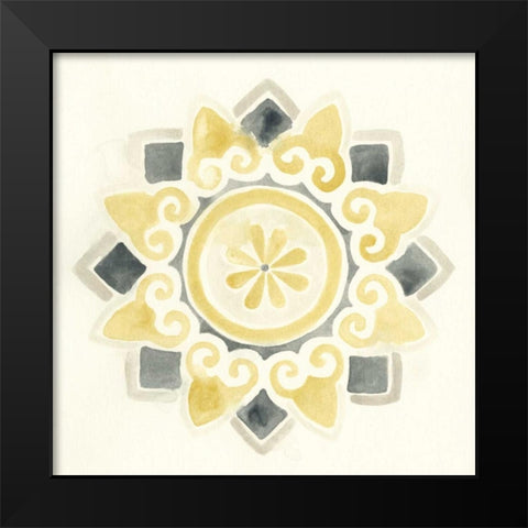 Modern Medallions I Black Modern Wood Framed Art Print by Vess, June Erica