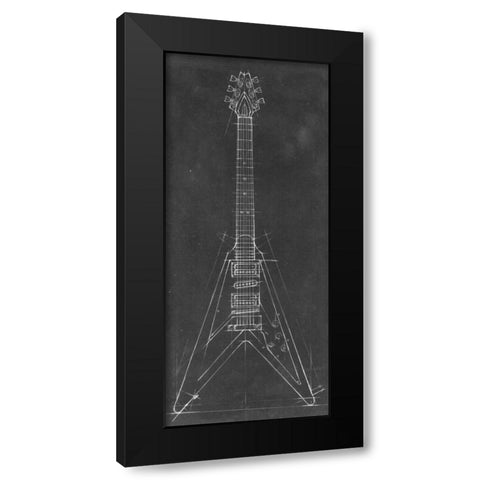 Electric Guitar Blueprint I Black Modern Wood Framed Art Print with Double Matting by Harper, Ethan