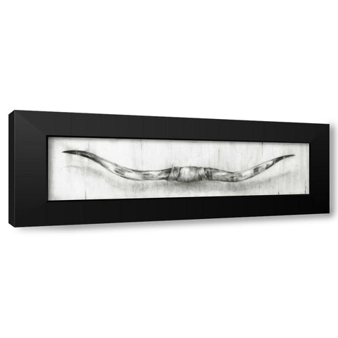Mounted Longhorns Black Modern Wood Framed Art Print by Harper, Ethan