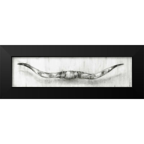 Mounted Longhorns Black Modern Wood Framed Art Print by Harper, Ethan