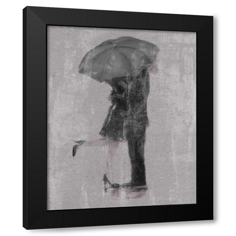 Rain Romance I Black Modern Wood Framed Art Print by Studio W