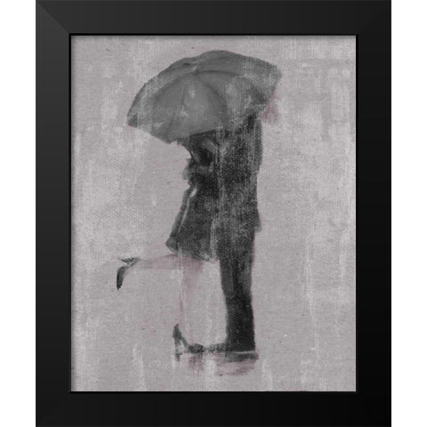 Rain Romance I Black Modern Wood Framed Art Print by Studio W
