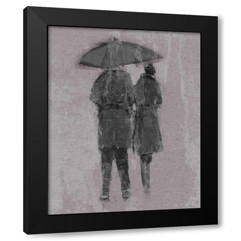 Rain Romance II Black Modern Wood Framed Art Print with Double Matting by Studio W