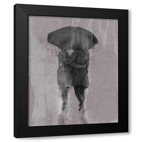 Rain Romance III Black Modern Wood Framed Art Print with Double Matting by Studio W