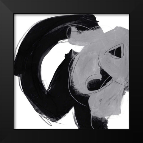Monochrome I Black Modern Wood Framed Art Print by Vess, June Erica