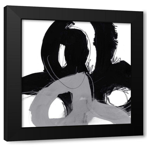 Monochrome II Black Modern Wood Framed Art Print by Vess, June Erica