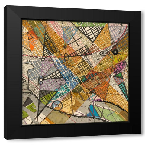 Modern Map of D.C. Black Modern Wood Framed Art Print by Galapon, Nikki