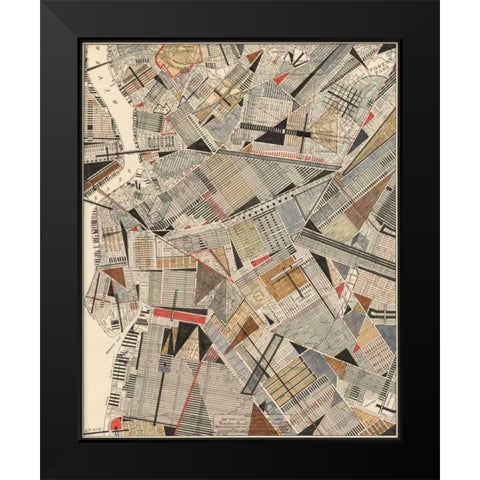 Modern Map of Brooklyn Black Modern Wood Framed Art Print by Galapon, Nikki