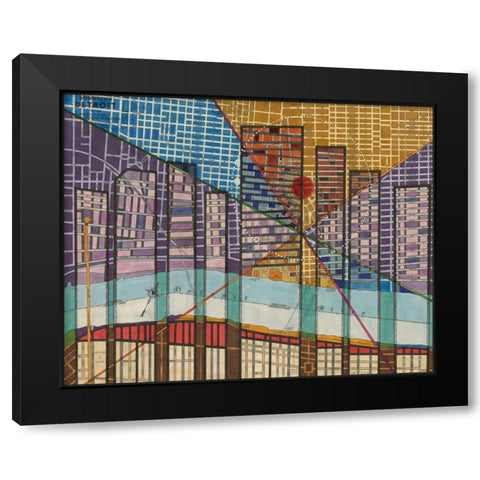 Modern Map of Detroit Black Modern Wood Framed Art Print by Galapon, Nikki