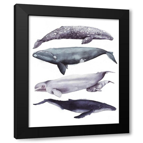 Whale Stack I Black Modern Wood Framed Art Print by Popp, Grace