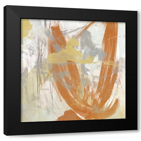 Tangerine and Grey III Black Modern Wood Framed Art Print with Double Matting by Vess, June Erica