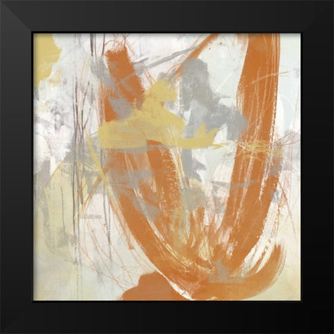 Tangerine and Grey III Black Modern Wood Framed Art Print by Vess, June Erica
