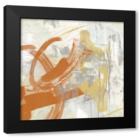Tangerine and Grey IV Black Modern Wood Framed Art Print with Double Matting by Vess, June Erica