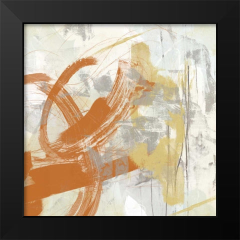 Tangerine and Grey IV Black Modern Wood Framed Art Print by Vess, June Erica