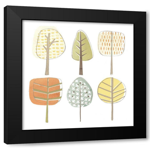 Pattern Grove I Black Modern Wood Framed Art Print with Double Matting by Vess, June Erica